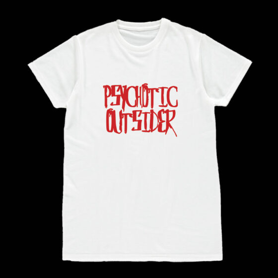 Image for illustration purposes. White t-shirt displaying the band logo