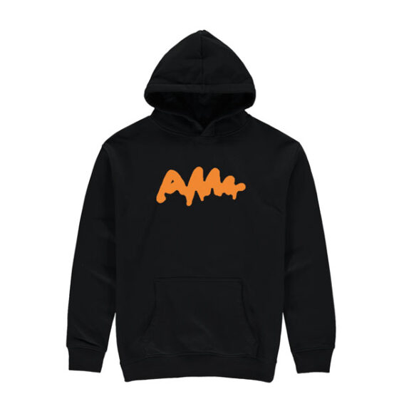 AWW Graffiti Logo Black Hoodie Orange logo