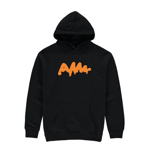 AWW Graffiti Logo Black Hoodie Orange logo