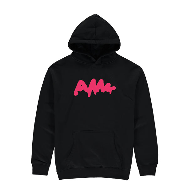AWW Graffiti Logo Black Hoodie Pink logo