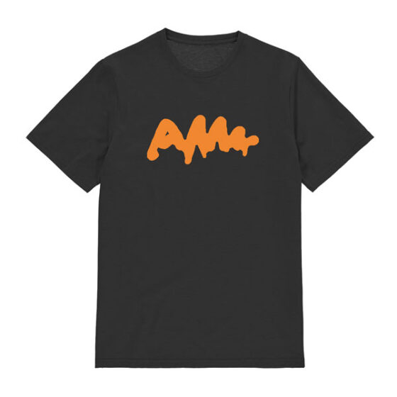 AWW Graffiti logo black tshirt with fluorescent orange