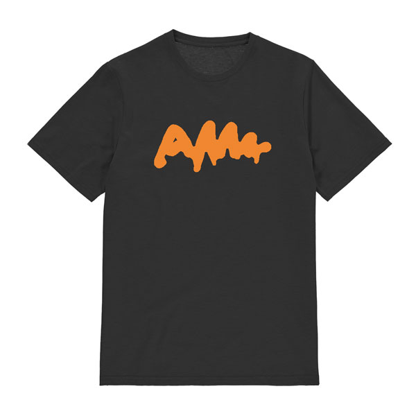 AWW Graffiti logo black tshirt with fluorescent orange