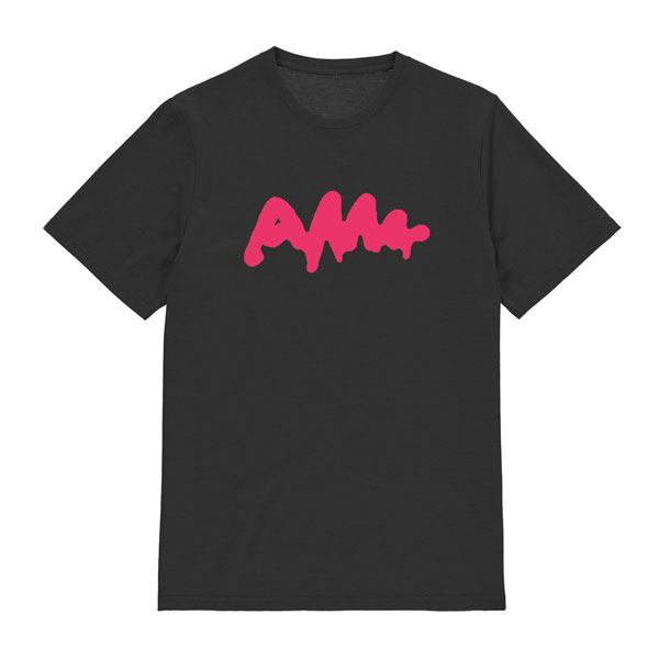 AWW graffiti logo black tshirt with fluorescent Pink