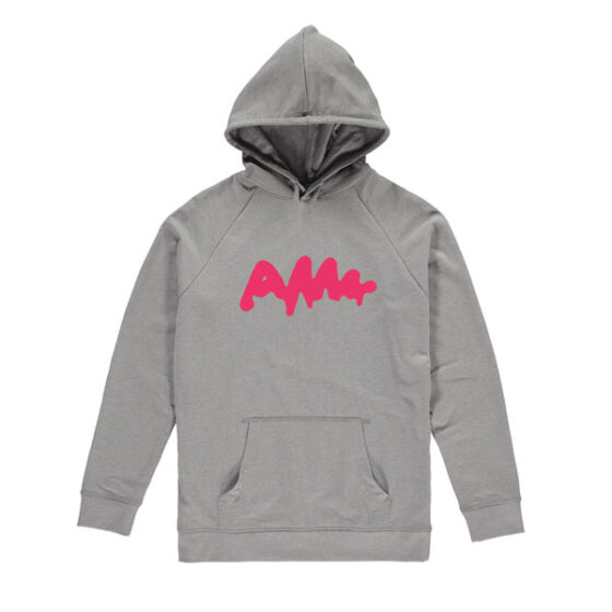 AWW Graffiti Logo Grey Hoodie Pink