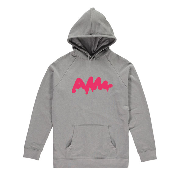 AWW Graffiti Logo Grey Hoodie Pink